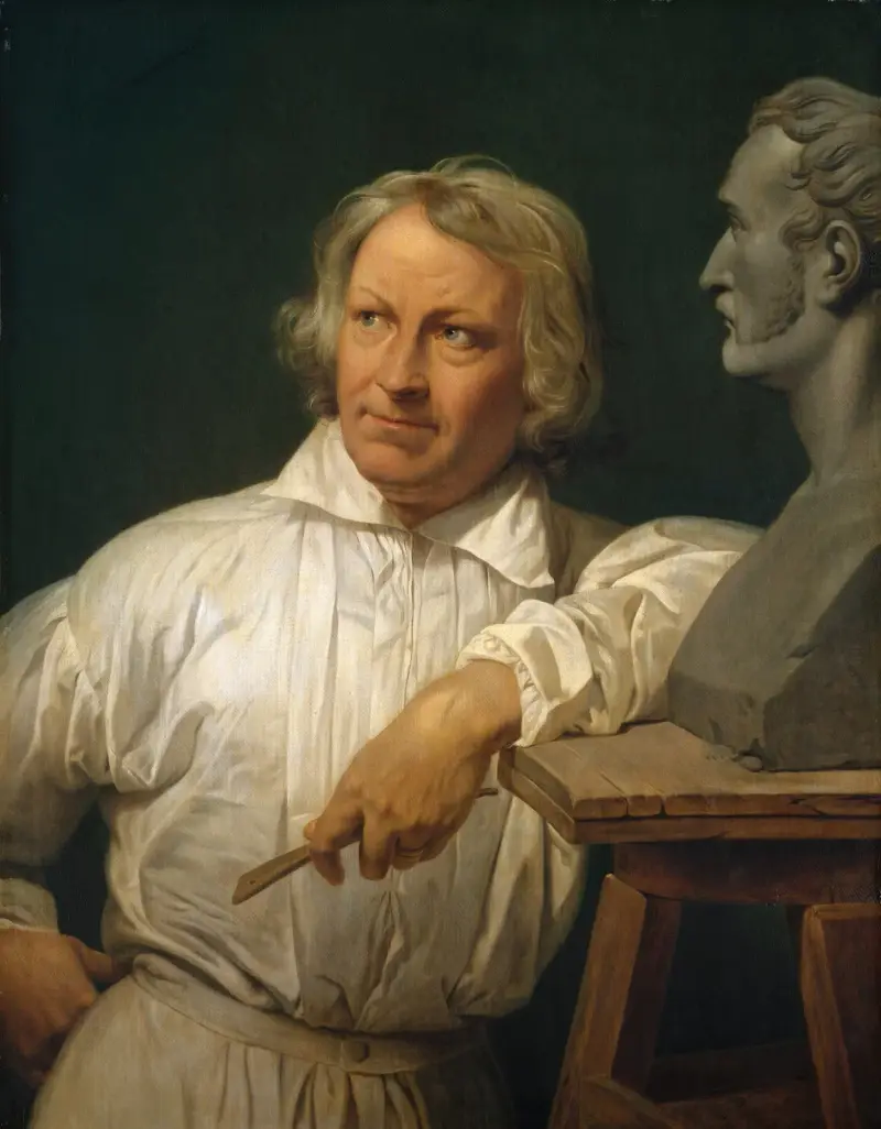 Bertel Thorvaldsen (1768–1844) med bysten av Horace Vernet av Horace Vernet