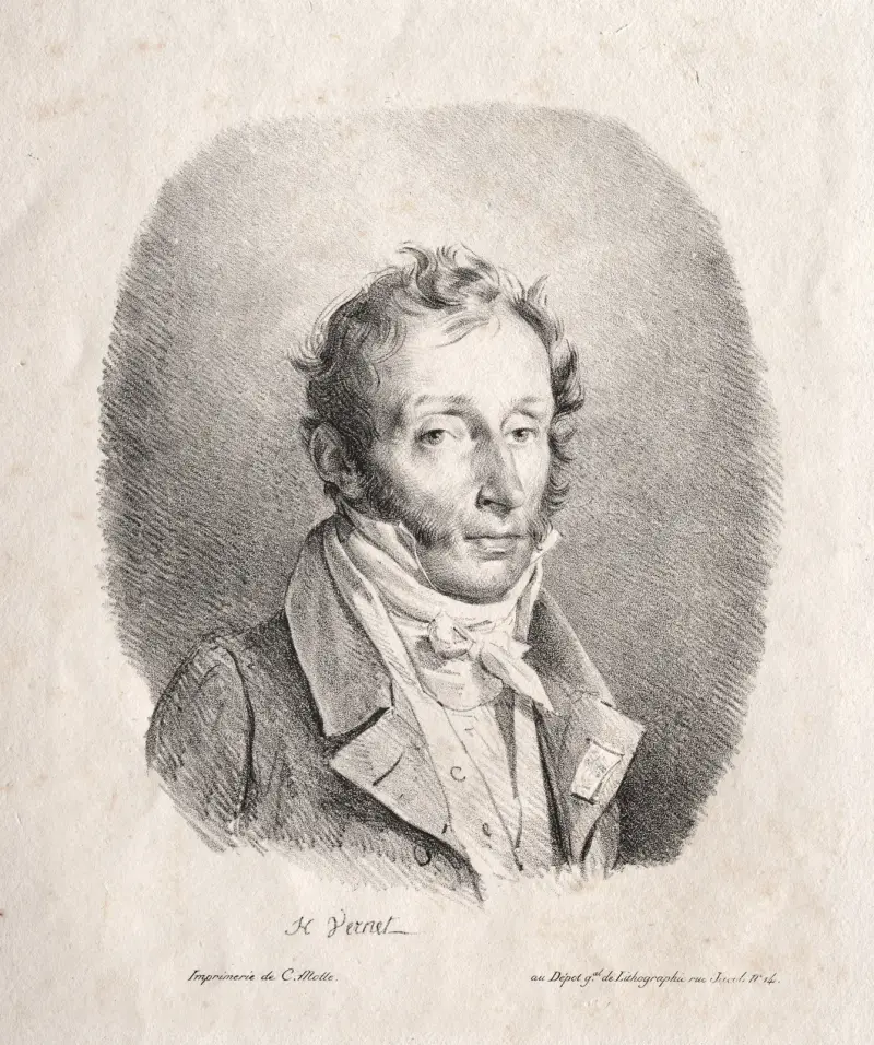 Bystporträtt av Carle Vernet av Horace Vernet
