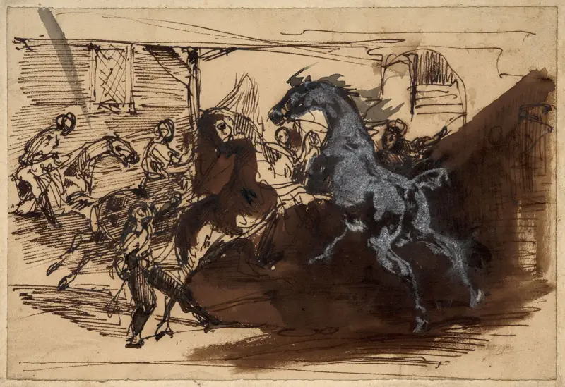 De fria hästarnas lopp i Rom av Horace Vernet