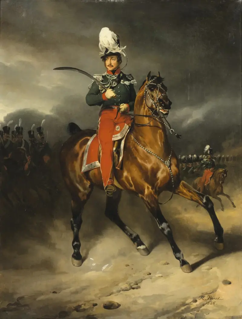 Portret Jeana-Georgesa Schicklera, dowódcy szwadronu kantonu bazylejskiego, Horace Vernet
