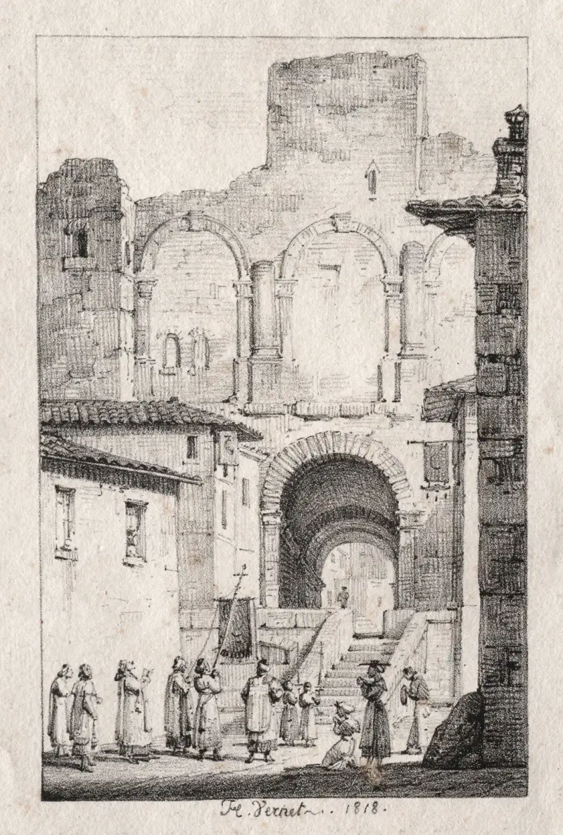 Procession i Arles av Horace Vernet