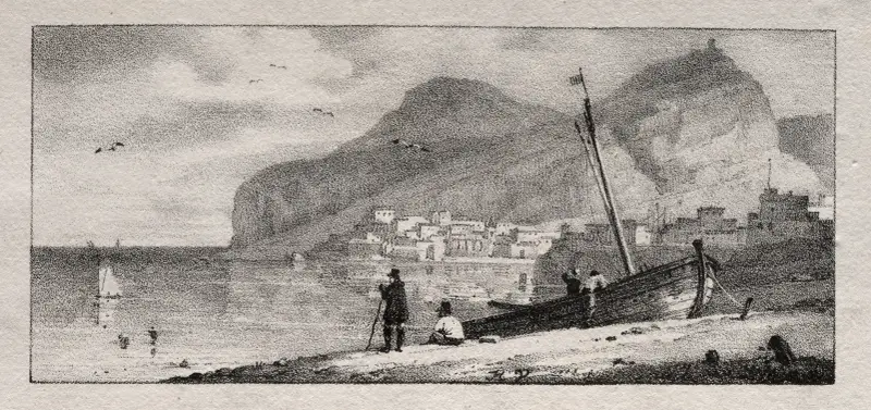 Utsikt över en hamn av Horace Vernet