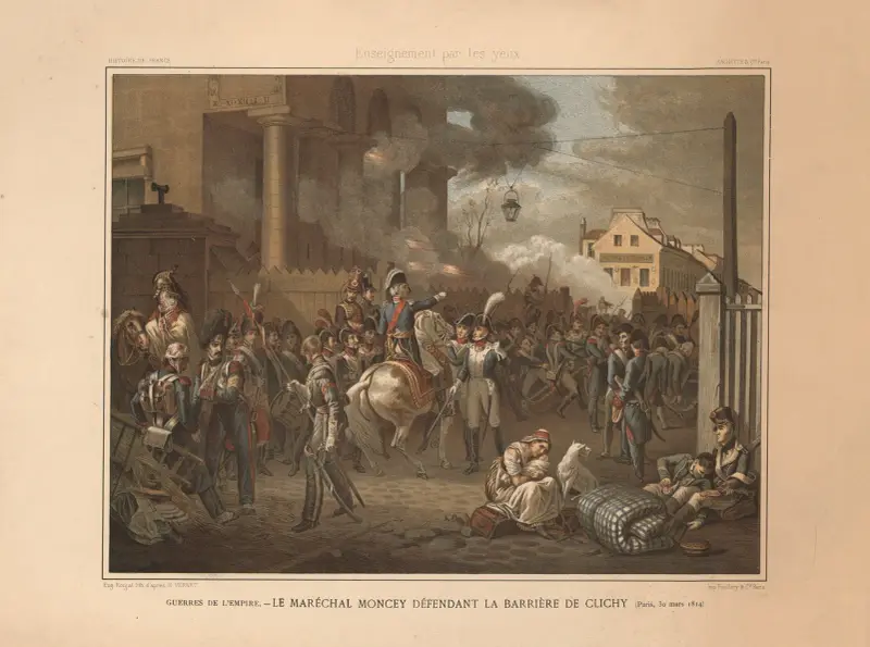 Wars of the Empire – Marshal Moncey defending the barrier at Clichy. (Paris, March 30, 1814) av Horace Vernet