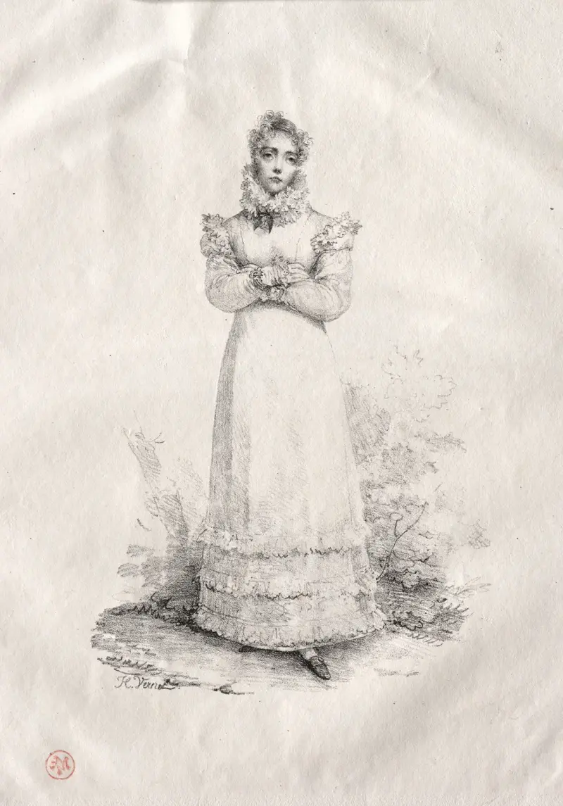 Young Woman Standing av Horace Vernet