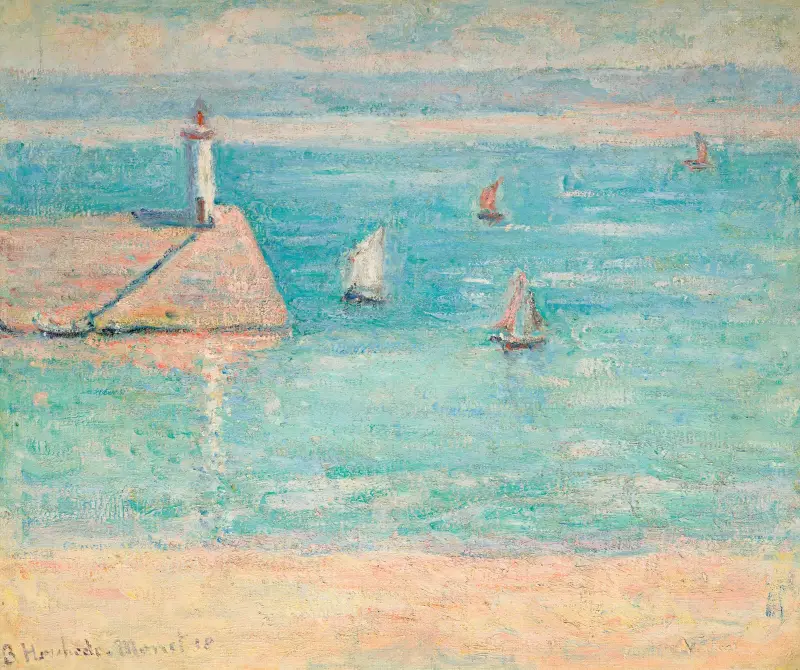 Bateaux au Port de Diélette, Normandie av Blanche Hoschedé-Monet