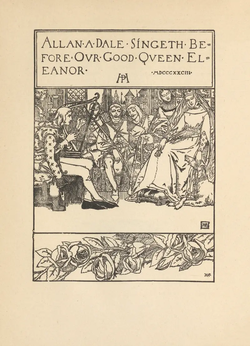 Allan a Dale singeth before our good Queen Eleanor av Howard Pyle