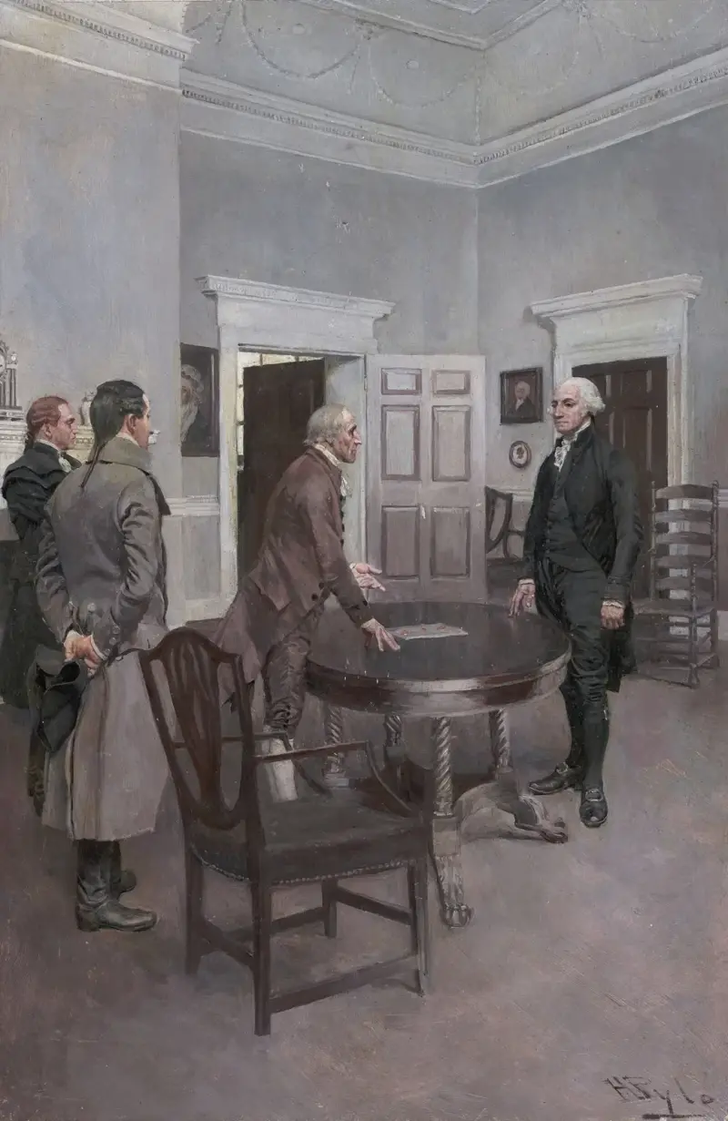 Thompson, The Clerk Of Congress, Announcing To Washington, At Mount Vernon, His Election To The Presidency av Howard Pyle