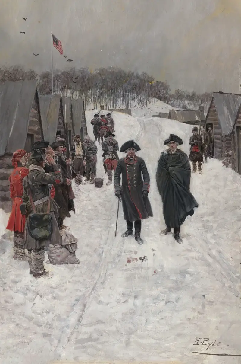 Washington and Von Steuben at Valley Forge av Howard Pyle