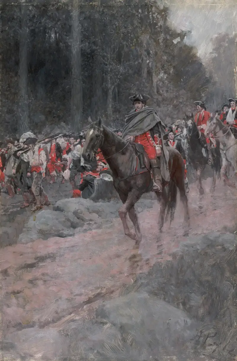 Washingtons Rückzug von Great Meadows von Howard Pyle