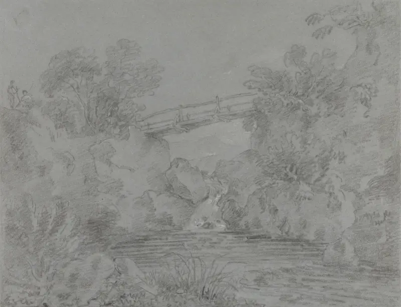 Bridge over Pool at Llanrwst av George Howland Beaumont
