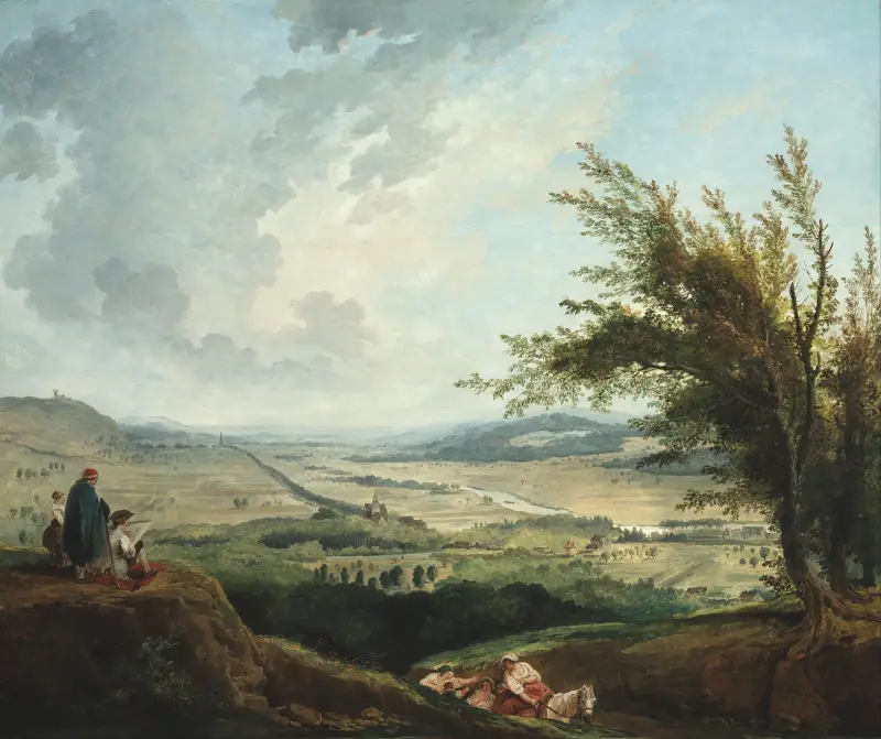 Rozległy krajobraz pod Paryżem, Hubert Robert