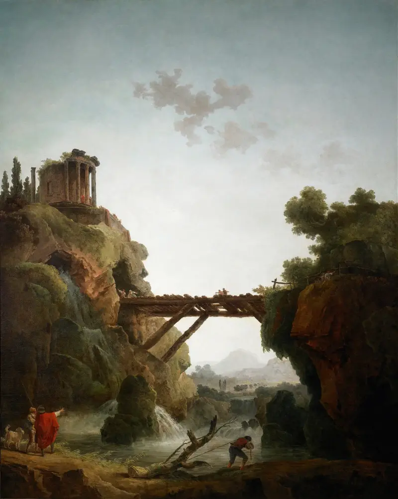 Fantastic View of Tivoli av Hubert Robert