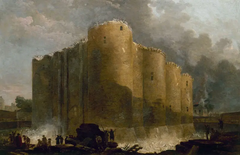 Bastiljen, under de första dagarna av dess rivning av Hubert Robert