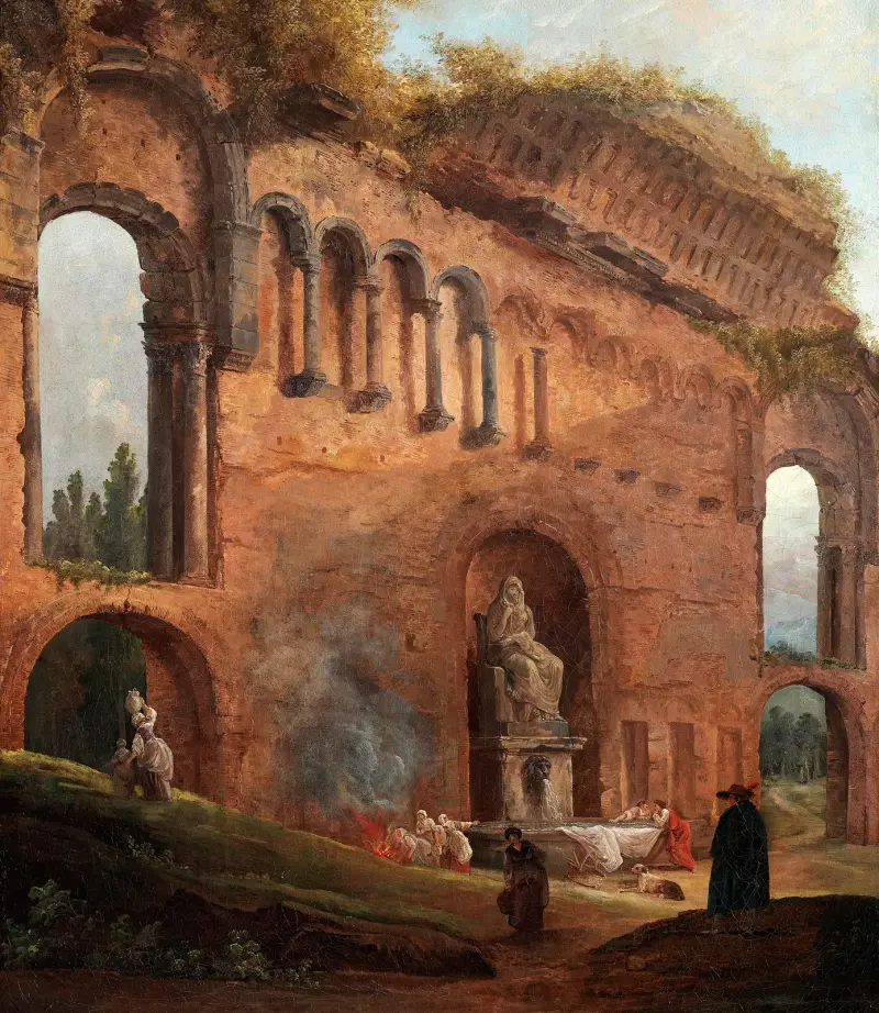 Rzymskie ruiny z praczkami, Hubert Robert