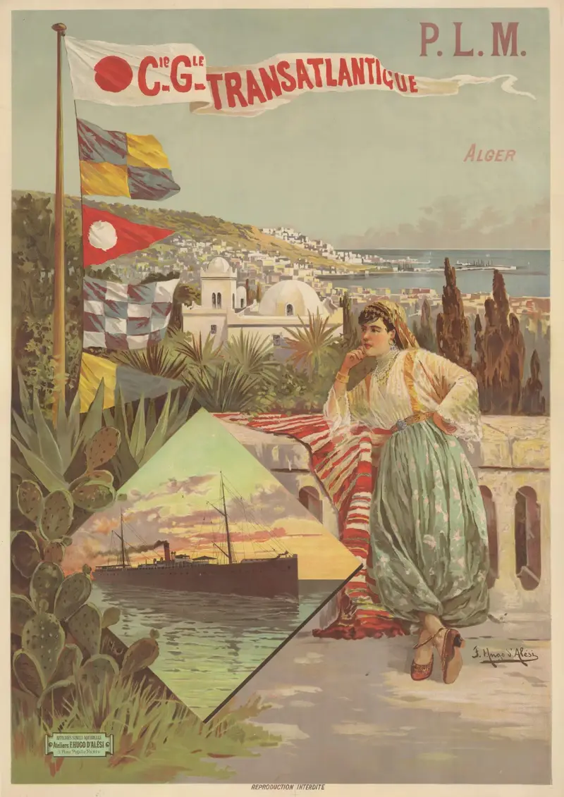 P.L.M. Cie Gle Transatlantique. Alger av Frederic Hugo d’Alési