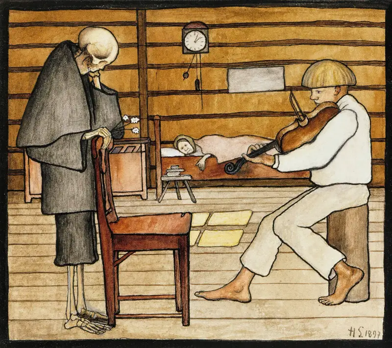 Smrt naslouchá, Hugo Simberg