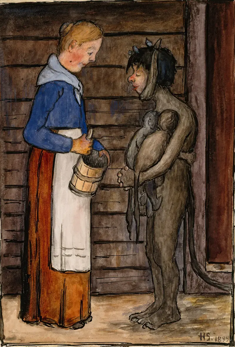 Bondens hustru och den fattige djävulen av Hugo Simberg