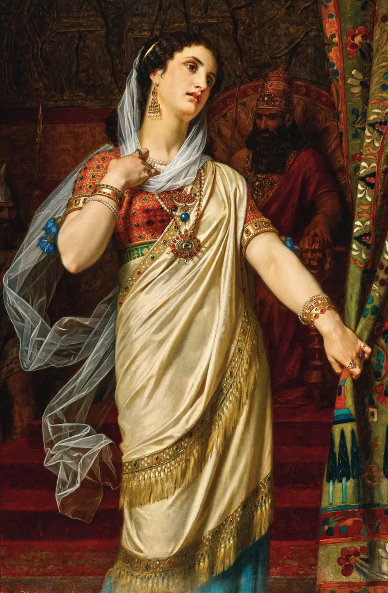 Esther before Ahasuerus av Hugues Merle