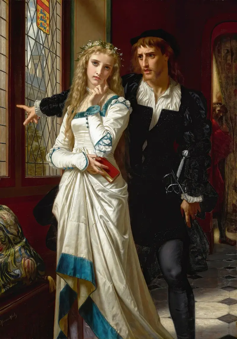 Hamlet And Ophelia av Hugues Merle