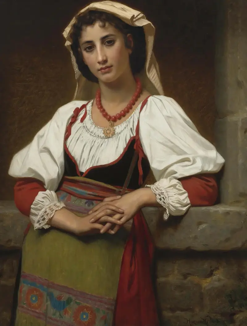 The Neapolitan Girl av Hugues Merle
