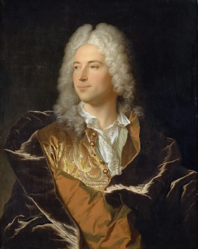 Porträtt av chevalier Lucas Schaub från Basel av Hyacinthe Rigaud