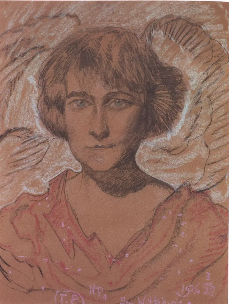 Portrait of Kazimiera Żuławska av Stanisław Ignacy Witkiewicz