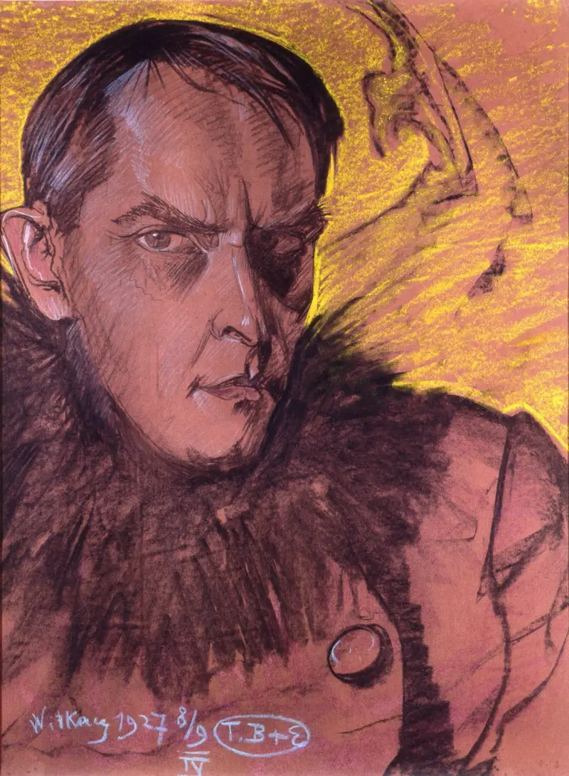 Autoportret w futrzanym kołnierzu, Stanisław Ignacy Witkiewicz