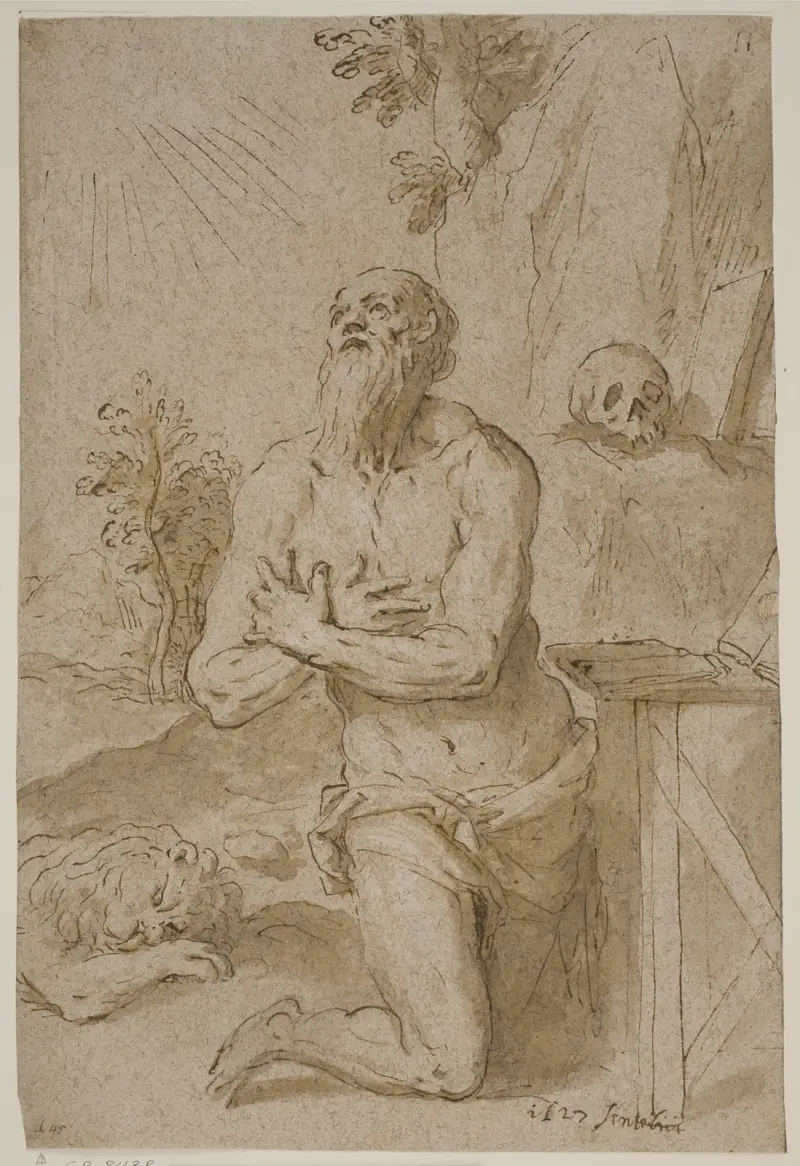 Den hellige Hieronymus i ørkenen av Jacopo Palma il Giovane