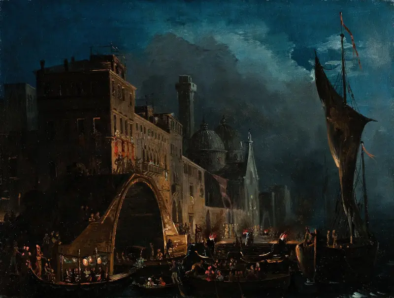 A Venetian Gala Night av Ippolito Caffi