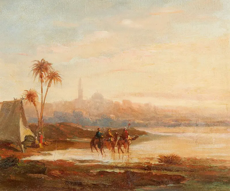 Beduinen vor den Toren Jerusalems av Ippolito Caffi