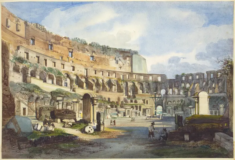 Wnętrze Koloseum, Ippolito Caffi