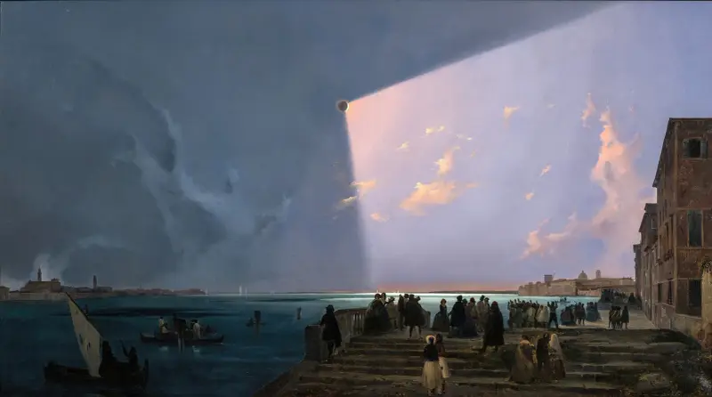 The Eclipse of the Sun in Venice, July 6, 1842 av Ippolito Caffi