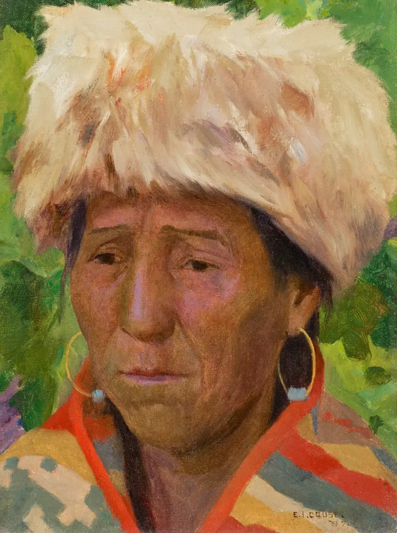 White Hat, Columbia River Indian av Eanger Irving Couse