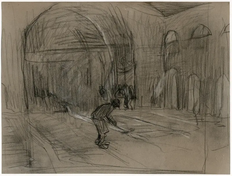 Interieur van een glasblazerij 3 av Isaac Israëls