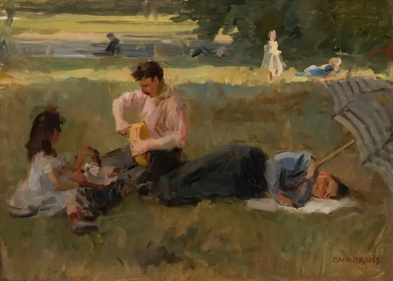 Picnic in the Bois de boulogne, Paris av Isaac Israëls