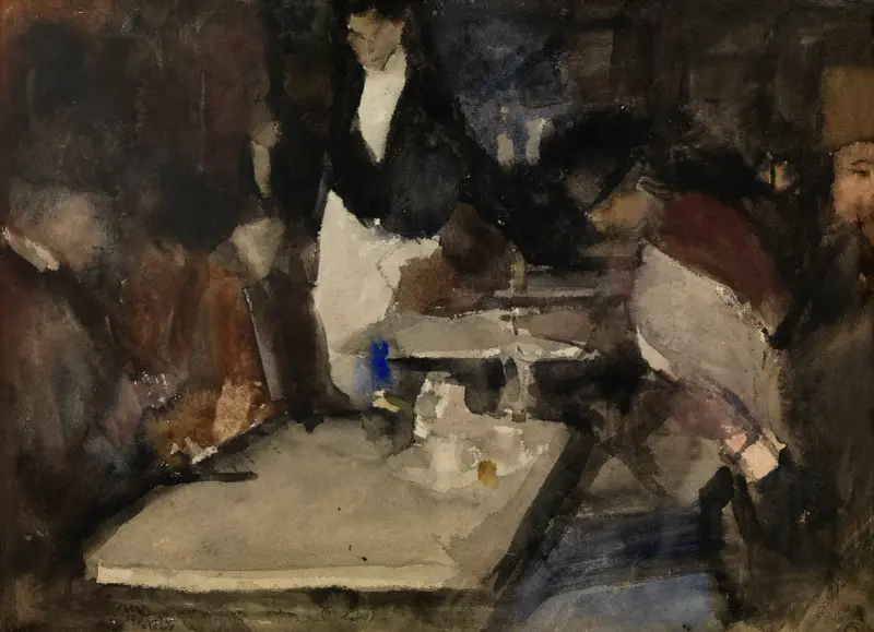 Restaurant ‘Mille Colonnes’ in Amsterdam av Isaac Israëls
