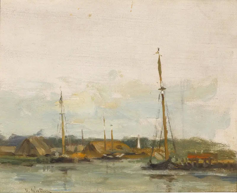 Boats on the Volga av Isaac Levitan