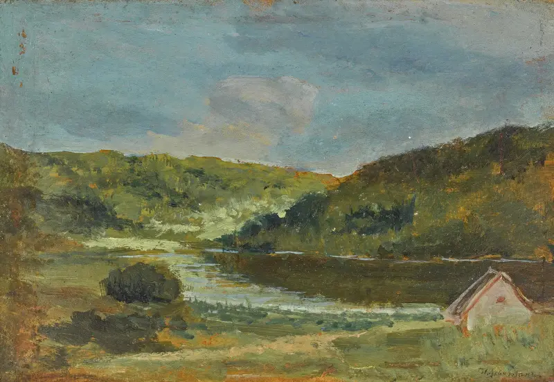 Landscape with Mill, Study av Isaac Levitan