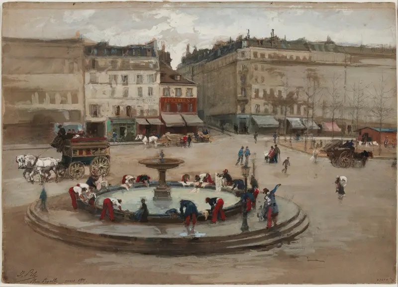 Tvätten, Place Pigalle, mars 1871 av Isidore Pils