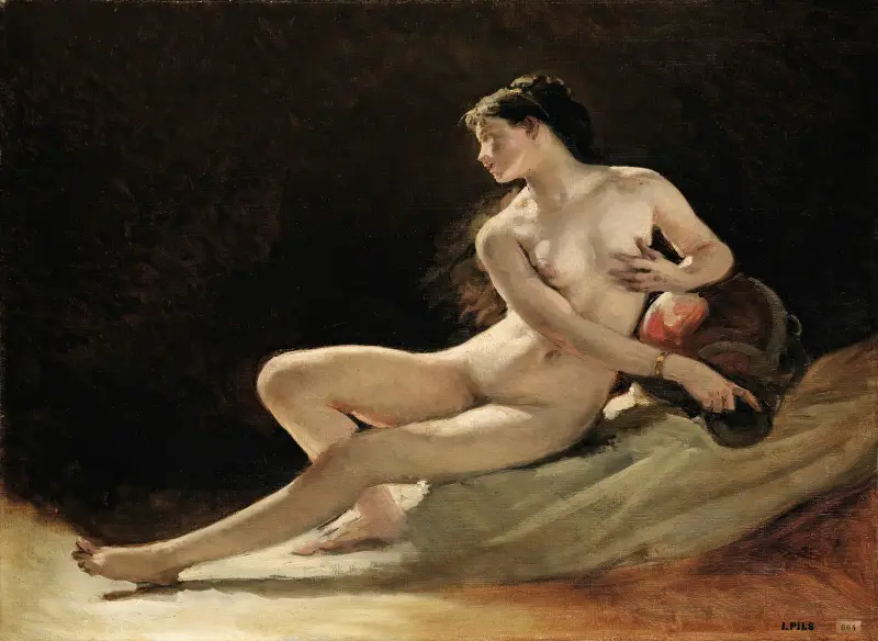 Study for the figure of the seine, for the opera garnier, paris av Isidore Pils