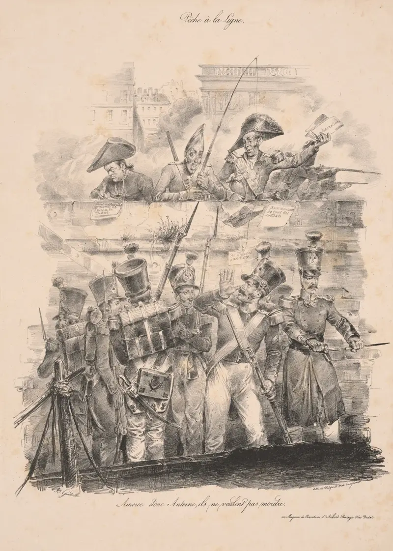 Metning; lägg på lite bete, Antoine, de vill inte nappa av J. J. Grandville