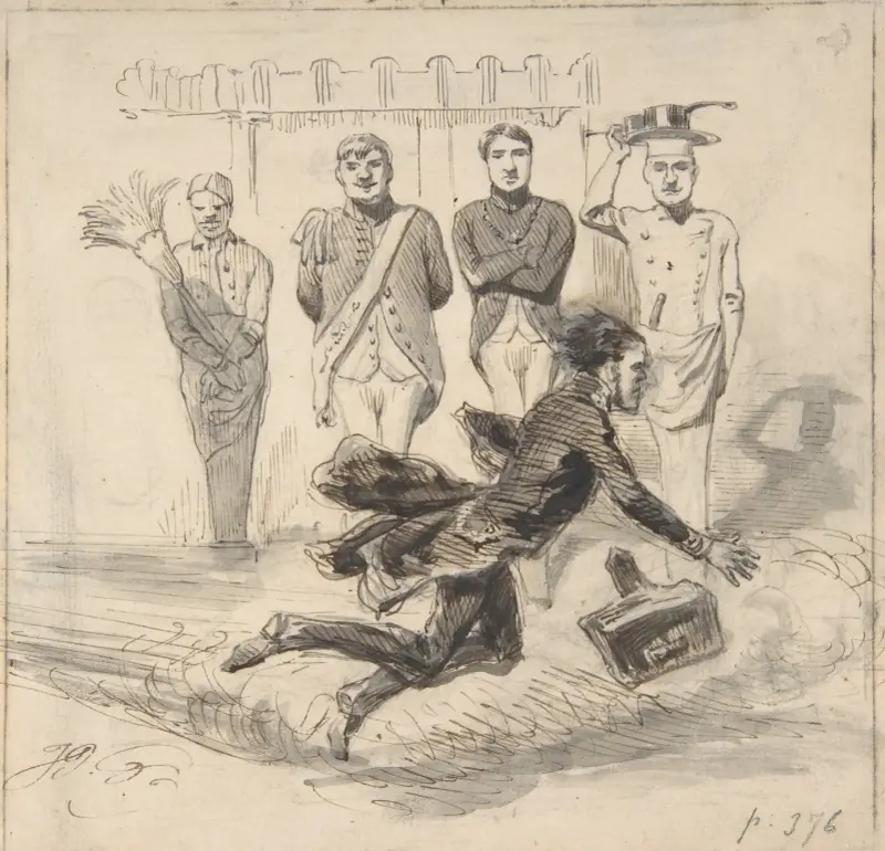 Illustration in Jérôme Paturot, by Louis Reybaud, Paris, 1846 av J. J. Grandville