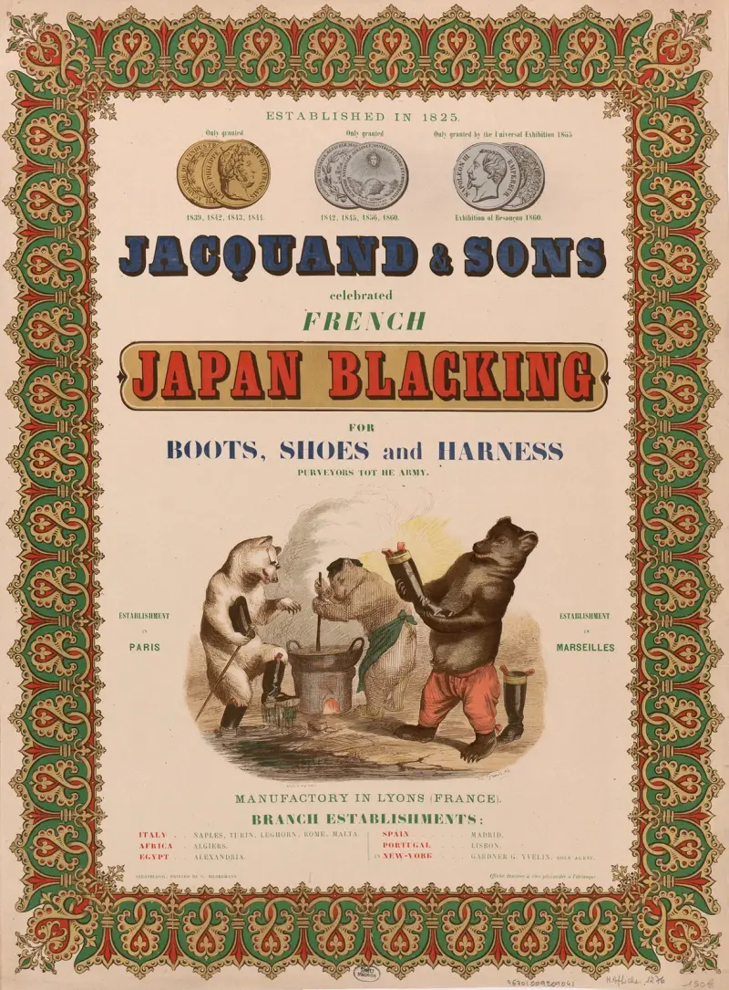 Jacquand & Sons – celebrated French Japan blacking for boots, shoes and harness von J. J. Grandville