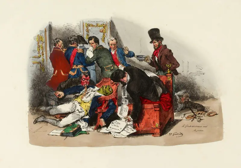 Ministeriet attackerat av kolera av J. J. Grandville