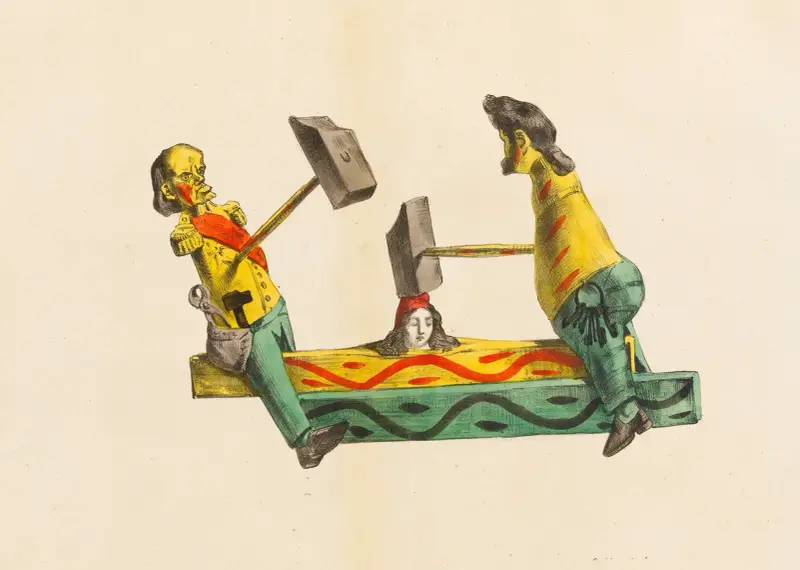 Tau-tau-tau, battez chaud, du courage il faut du cœur à l’ouvrage von J. J. Grandville