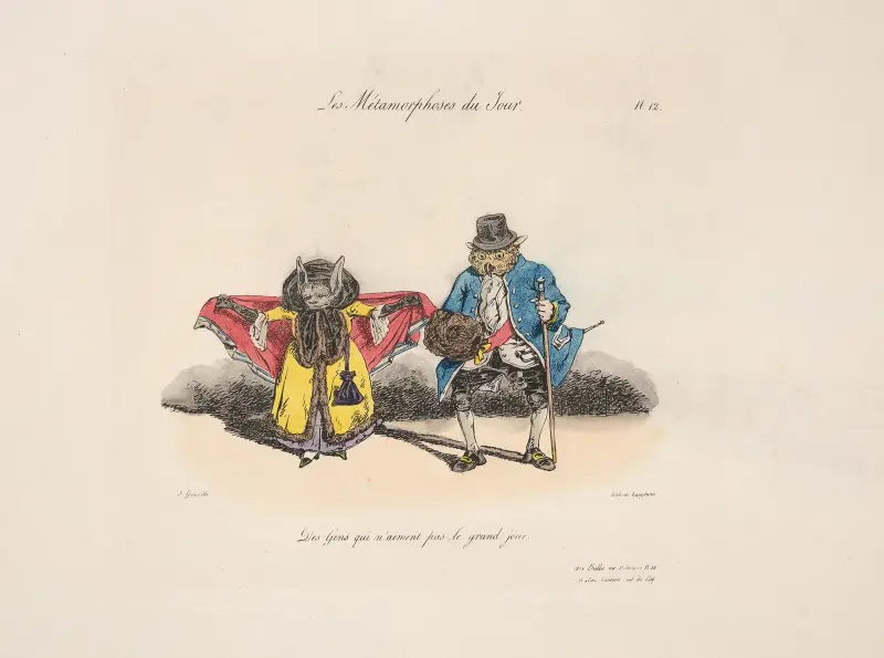 Die Metamorphosen des Tages Nr. 12: Menschen, die den großen Tag nicht mögen von J. J. Grandville