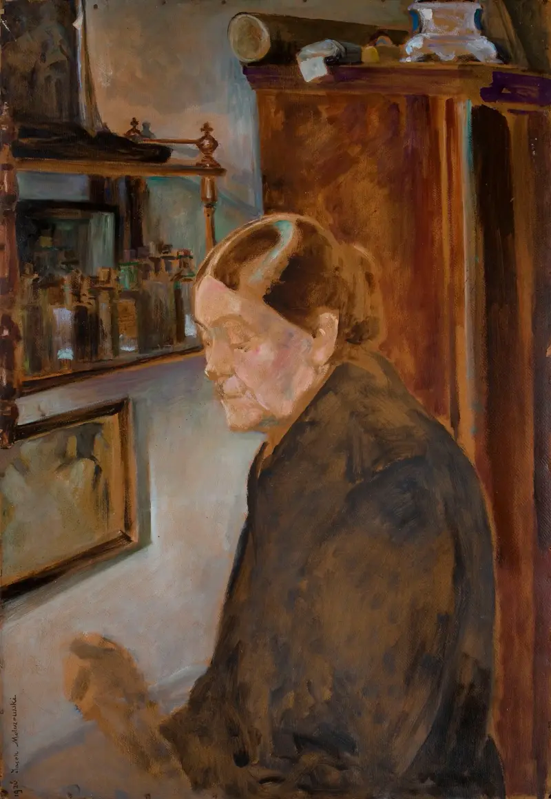 Bronisława, konstnärens syster, inomhus av Jacek Malczewski