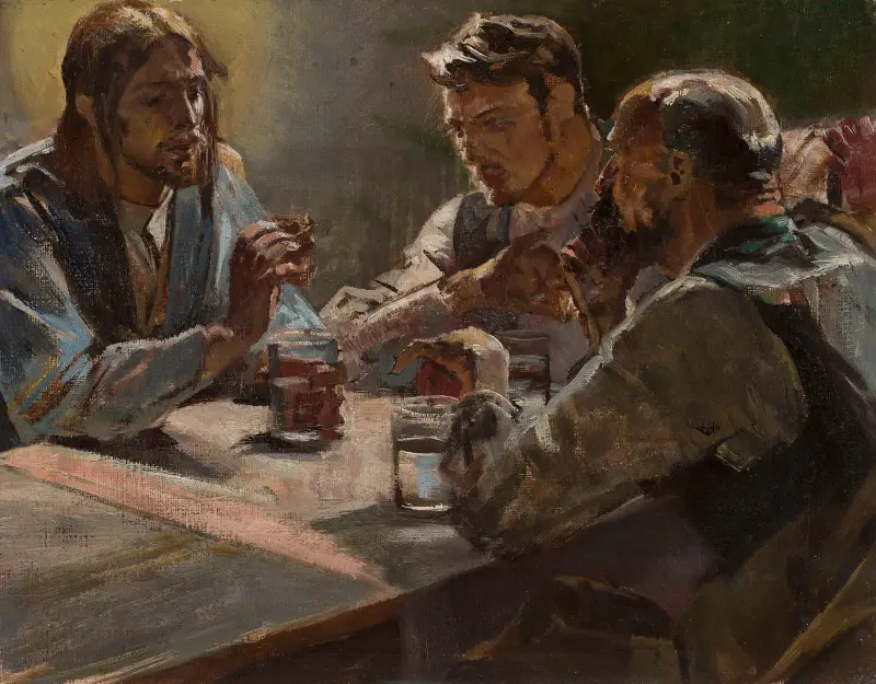 Kristus i Emmaus av Jacek Malczewski