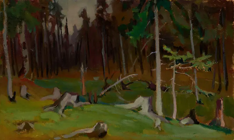 Glänta i en skog av Jacek Malczewski