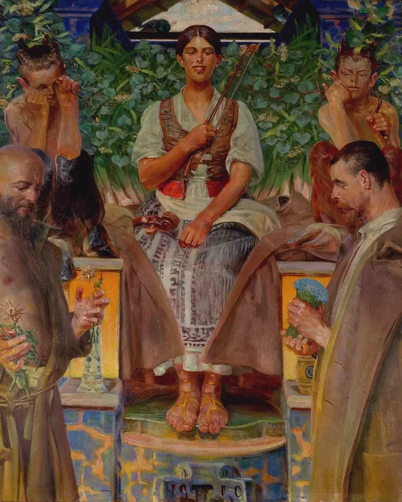Homage till konsten och musan av Jacek Malczewski